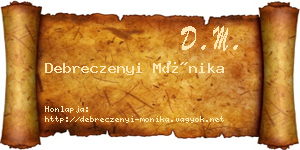 Debreczenyi Mónika névjegykártya